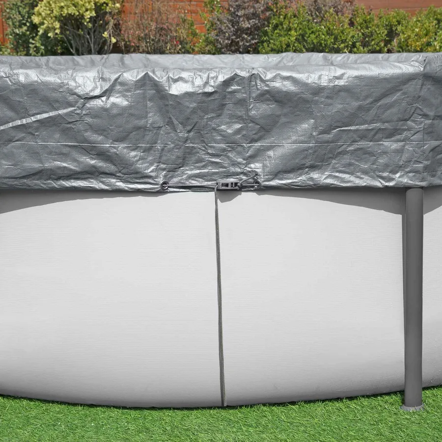 Bestway Couverture de piscine 1 Ø3,05 m Rond Polyester Gris for - 5