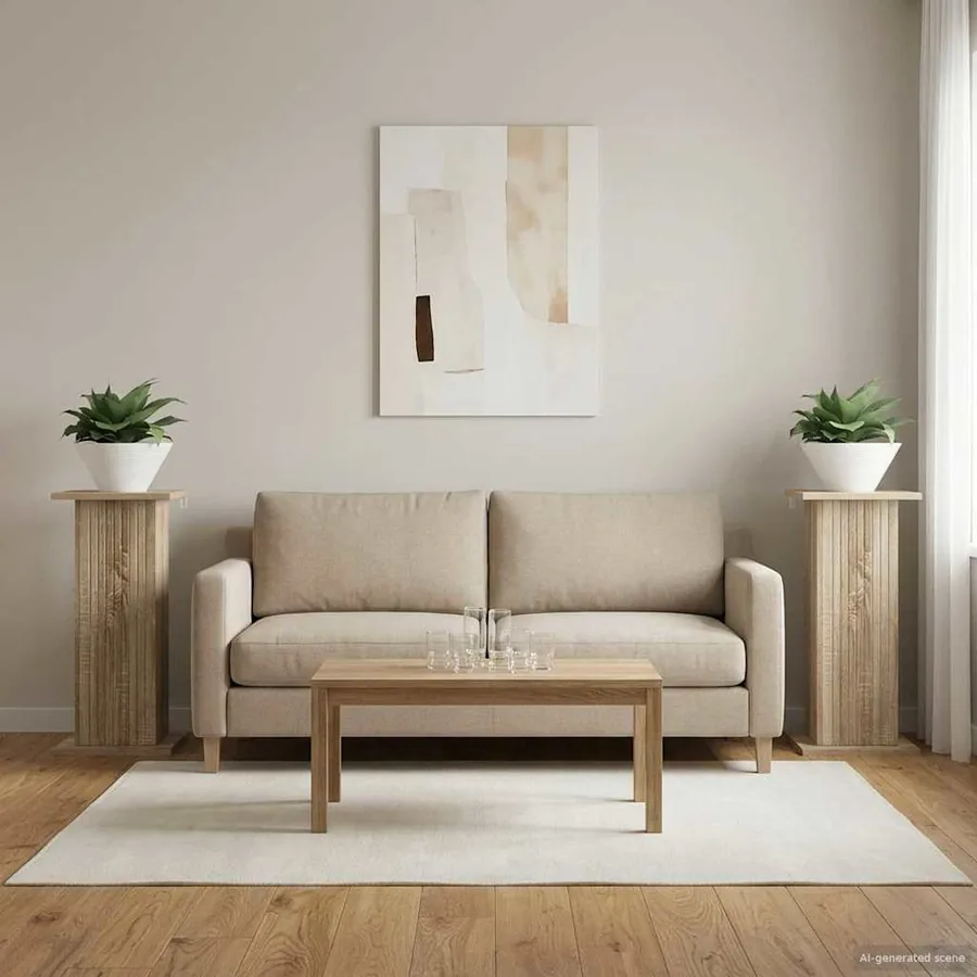 Support de Plante 2 pcs Chêne Sonoma 30,5 x 30 x 60,5 cm