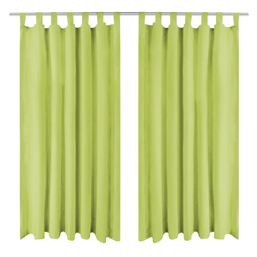 Rideau occultant avec boucles 2 pcs 140 x 245 cm Vert