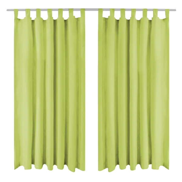 Rideau occultant avec boucles 2 pcs 140 x 245 cm Vert