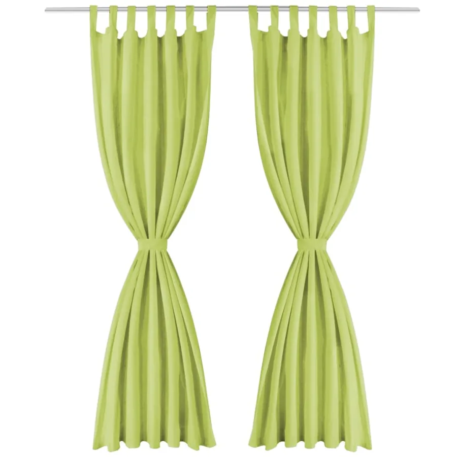 Rideau occultant avec boucles 2 pcs 140 x 245 cm Vert - 2