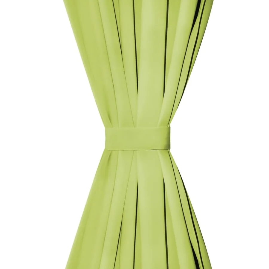 Rideau occultant avec boucles 2 pcs 140 x 245 cm Vert - 3