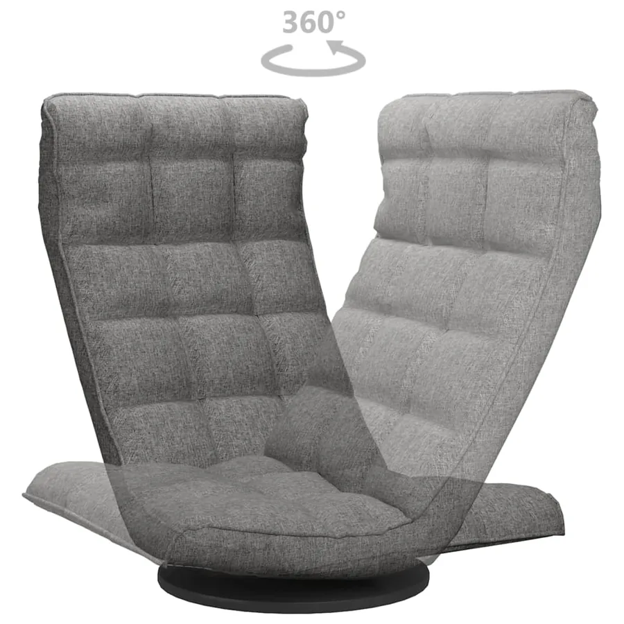 Chaise de sol pivotante Gris clair Tissu - 5