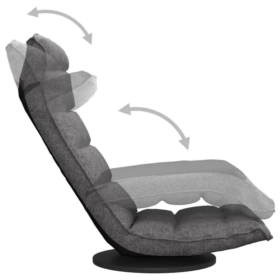 Chaise de sol pivotante Gris clair Tissu - 6