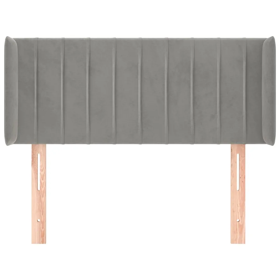 Tête de lit avec oreilles Gris clair 83x16x78/88 cm Velours - 3