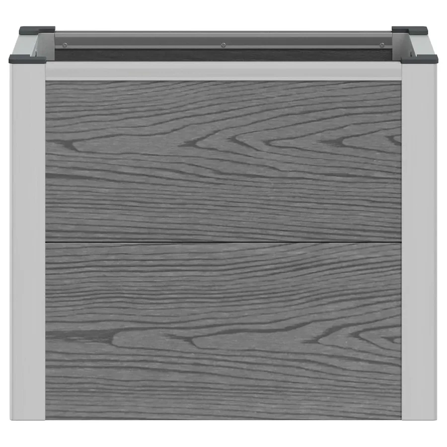 Jardinière surélevée Gris 50 x 30 x 42 cm WPC et Aluminium - 4