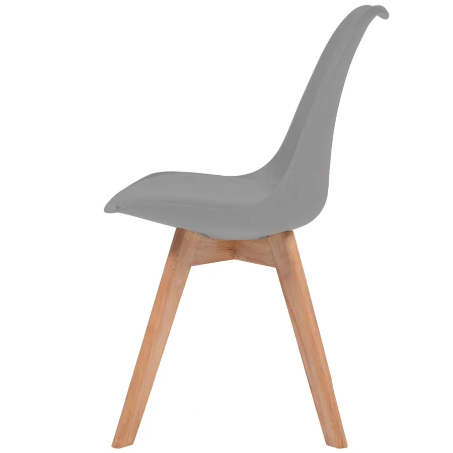 Chaises à manger lot de 6 Gris Plastique - 4
