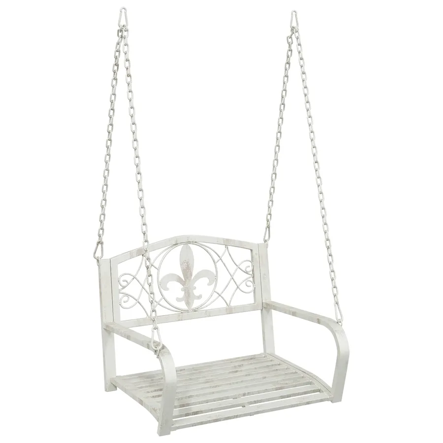 Banc Balançoire Acier 71,5 x 59 x 55 cm Blanc antique - 2