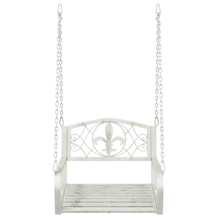 Banc Balançoire Acier 71,5 x 59 x 55 cm Blanc antique - 3