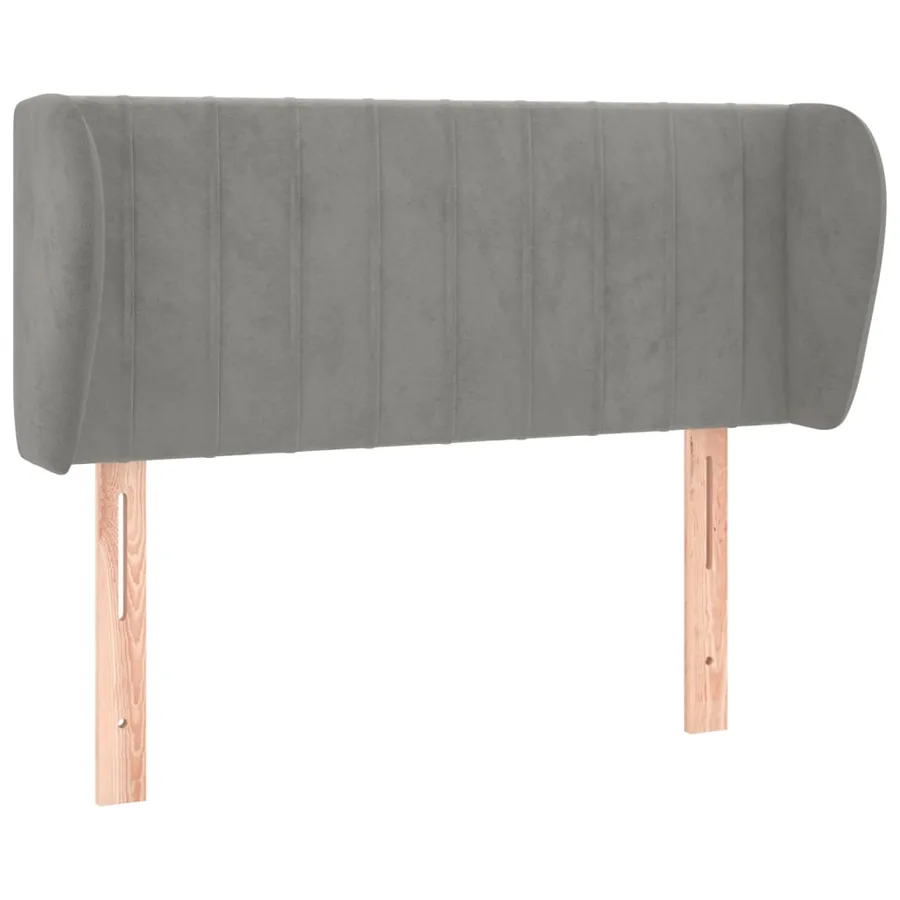 Tête de lit avec oreilles Gris clair 83x23x78/88 cm Velours - 2