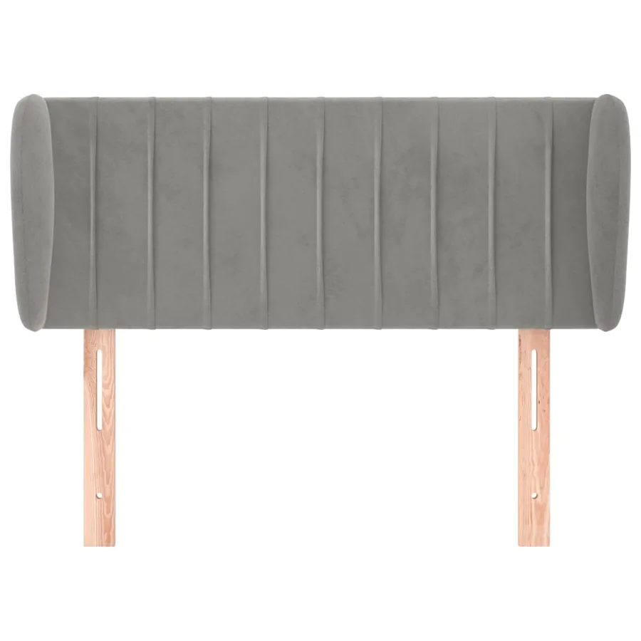 Tête de lit avec oreilles Gris clair 83x23x78/88 cm Velours - 3