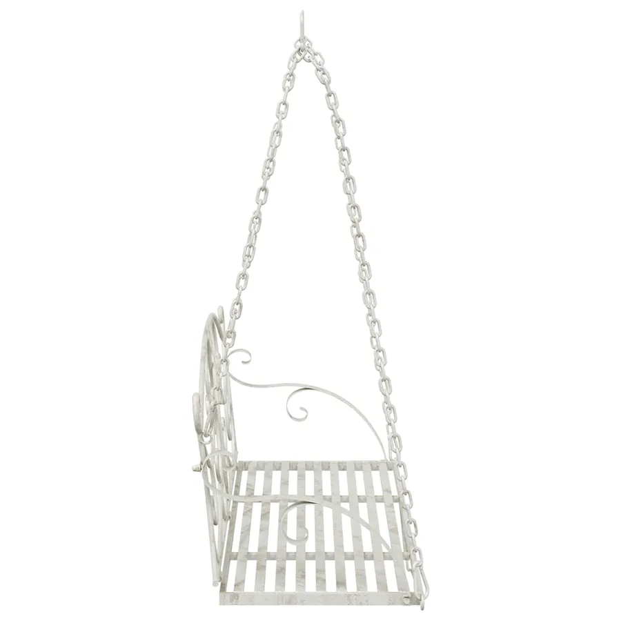 Banc Balançoire Acier 110 x 52,5 x 47 cm Blanc antique - 4