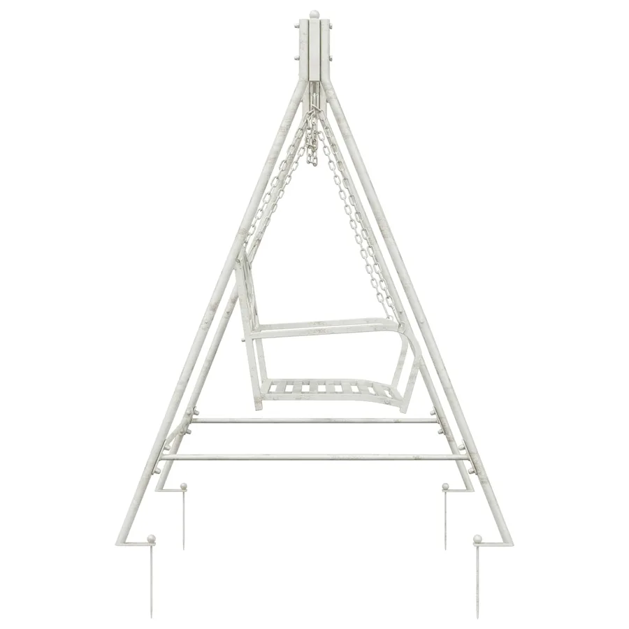 Banc Balançoire Acier 113 x 121,5 x 168 cm Blanc antique - 4