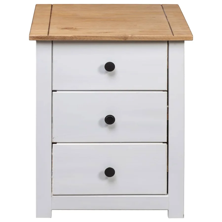 Table de chevet Blanc 46x40x57 cm Pin Gamme Panama - 6