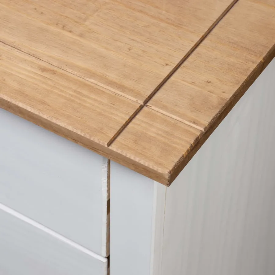 Table de chevet Blanc 46x40x57 cm Pin Gamme Panama - 8