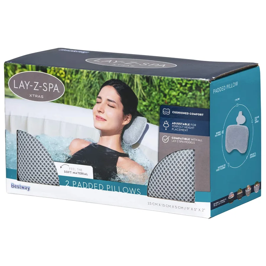 Bestway Coussin de bain spa 2 pcs Gris 23 x 13 x 5 cm Acier et PVC - 5