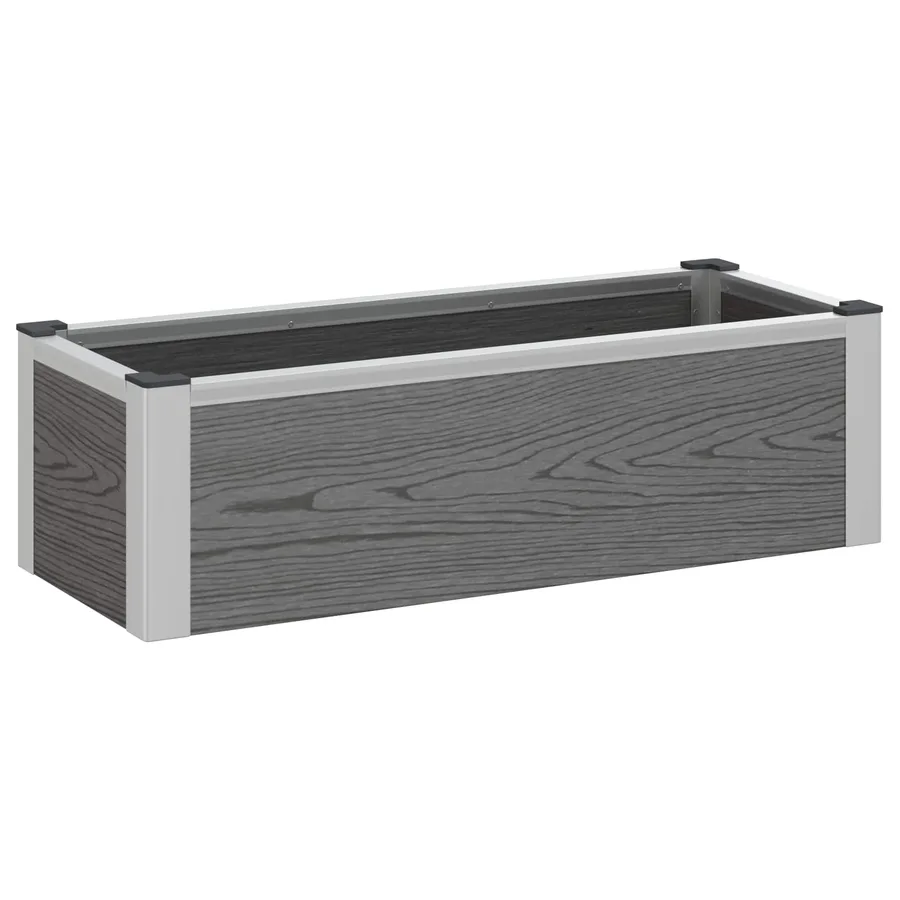 Jardinière surélevée Gris 75 x 30 x 22 cm WPC et Aluminium - 2