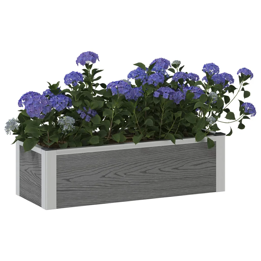 Jardinière surélevée Gris 75 x 30 x 22 cm WPC et Aluminium - 3