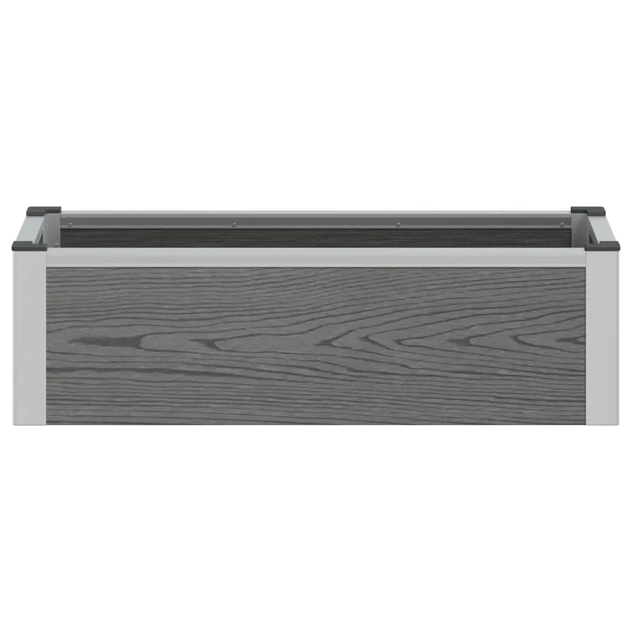 Jardinière surélevée Gris 75 x 30 x 22 cm WPC et Aluminium - 4