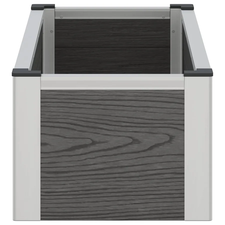 Jardinière surélevée Gris 75 x 30 x 22 cm WPC et Aluminium - 5