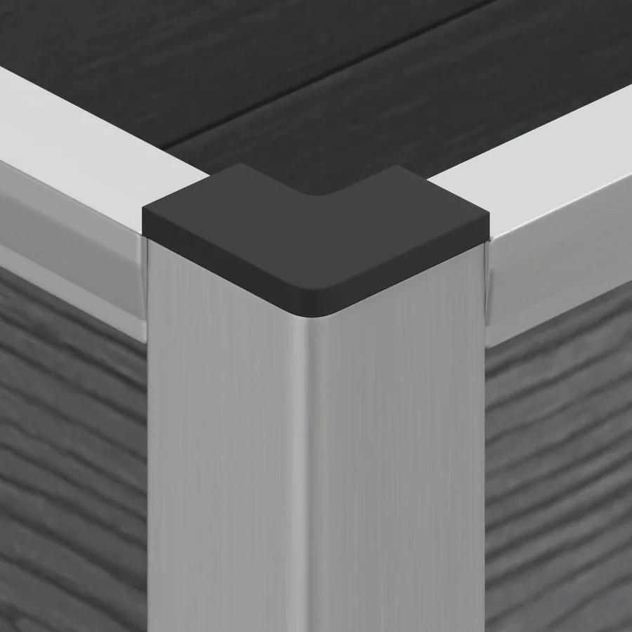 Jardinière surélevée Gris 75 x 30 x 22 cm WPC et Aluminium - 7