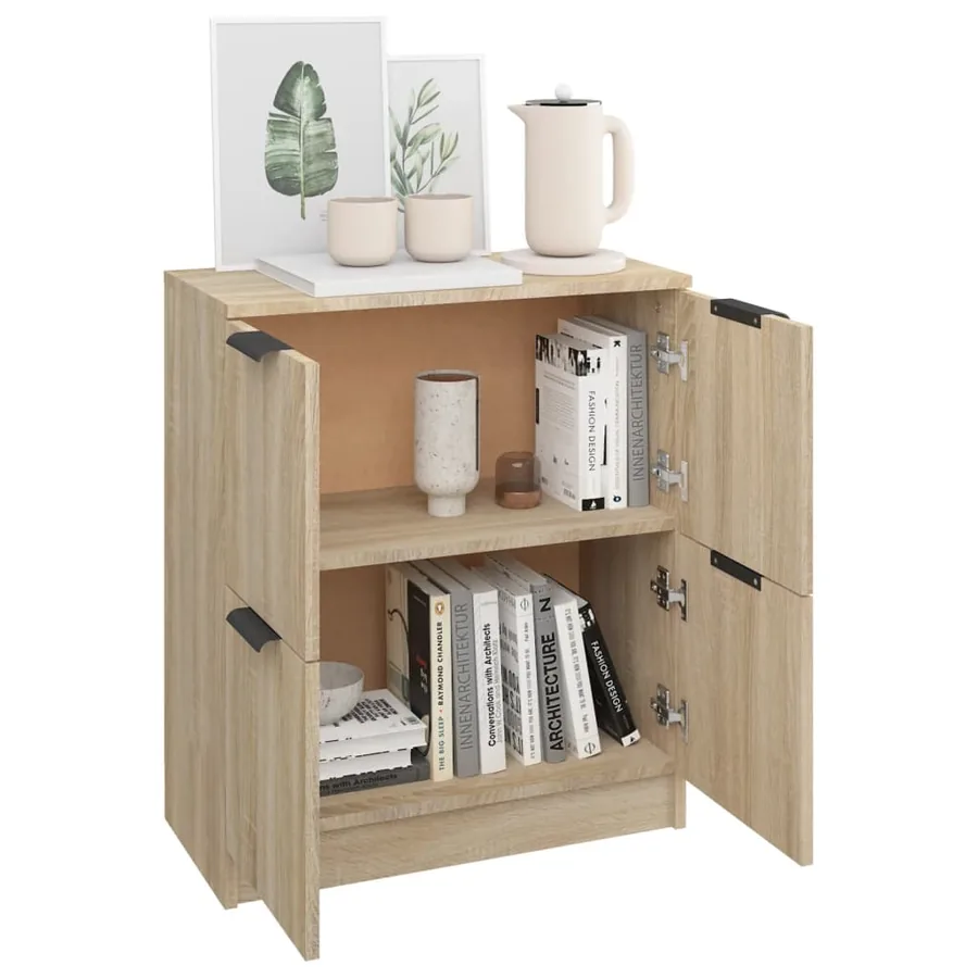 Buffet Chêne sonoma 60x30x70 cm Bois d'ingénierie - 4
