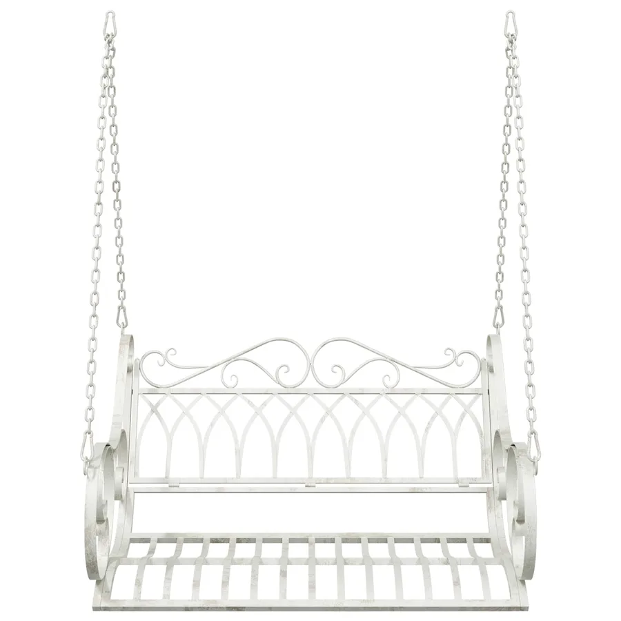 Banc Balançoire Acier 109 x 75 x 59 cm Blanc antique - 3