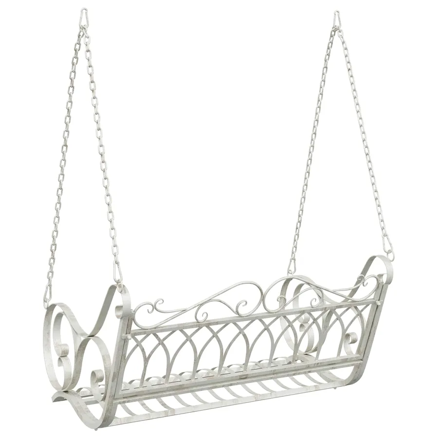 Banc Balançoire Acier 109 x 75 x 59 cm Blanc antique - 5