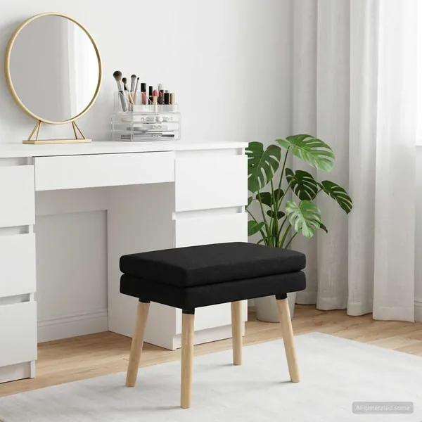 Banc à double couche Noir 60 x 40 x 46 cm Tissu