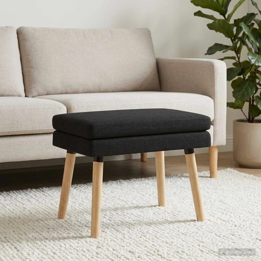 Banc à double couche Noir 60 x 40 x 46 cm Tissu - 3