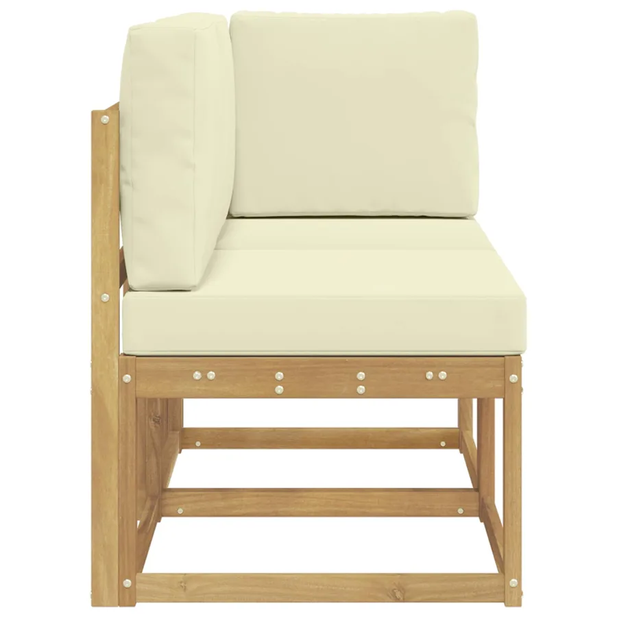 Canapé d’extérieur milieu et coin avec coussin 2 Pièce Blanc - 4