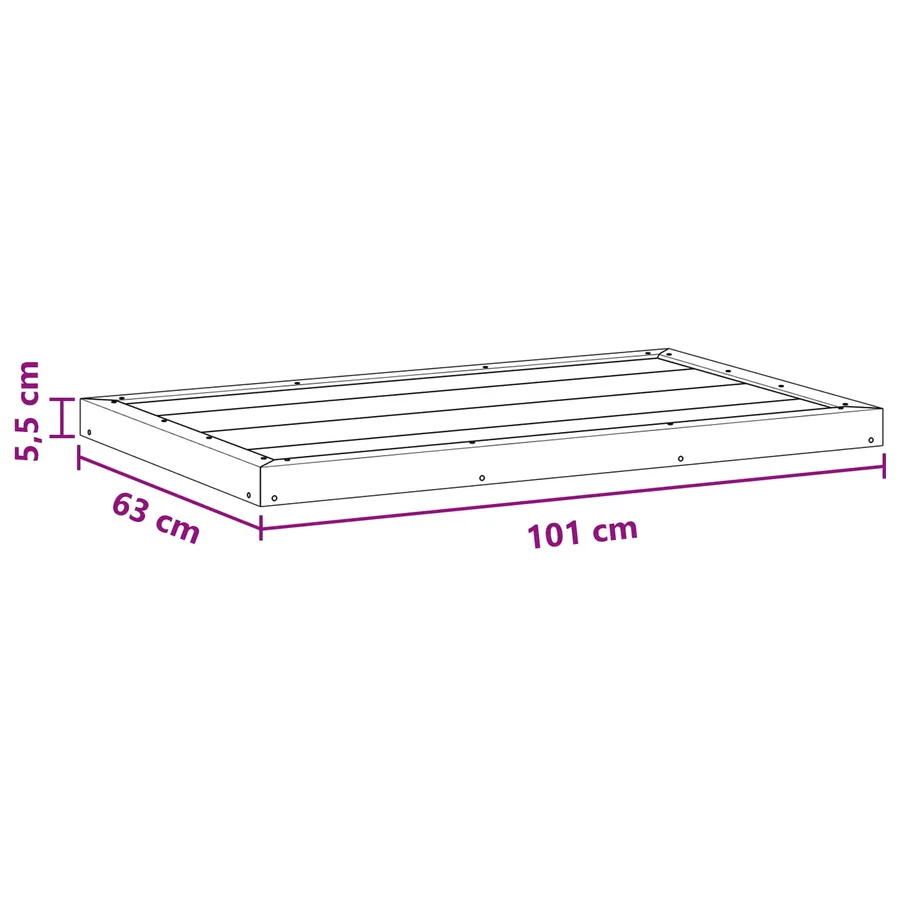 Plaque de base de douche Noir 101 x 63 x 5,5 cm WPC - 5
