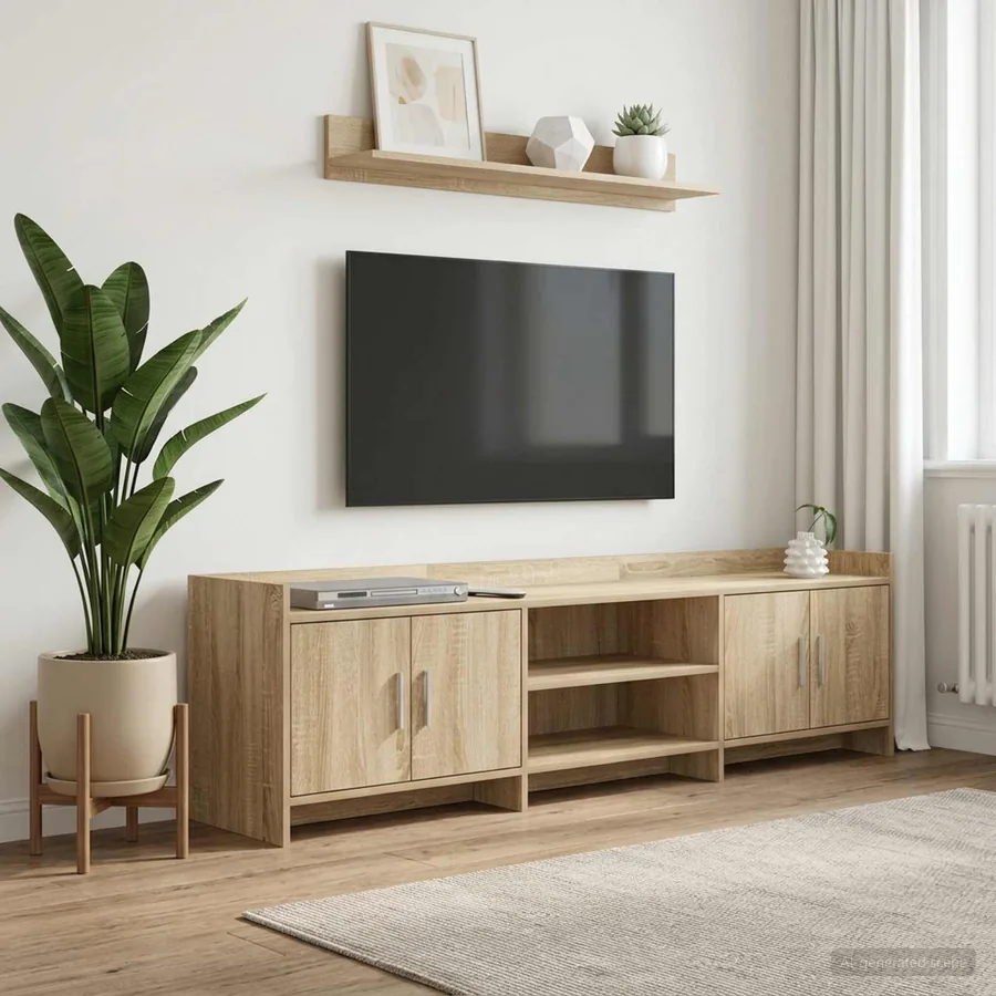 Meuble TV 168 x 33 x 47 cm Chêne Sonoma Bois d'ingénierie