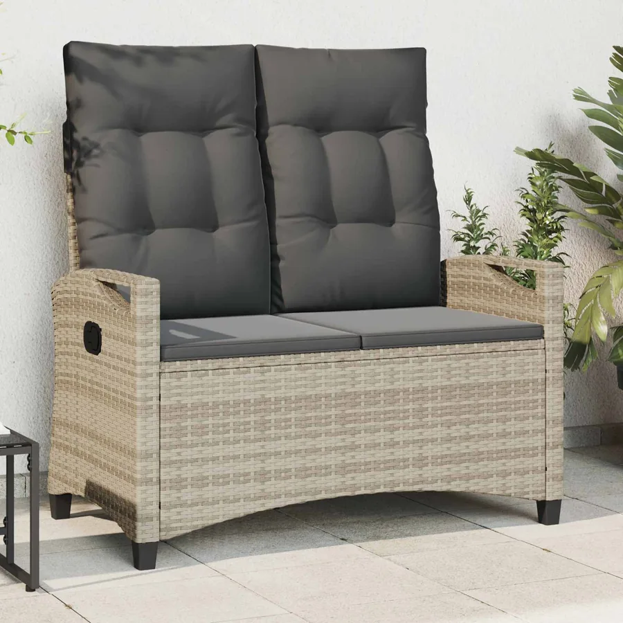 Banc de jardin avec oreiller 105 x 60 x 112 cm acier