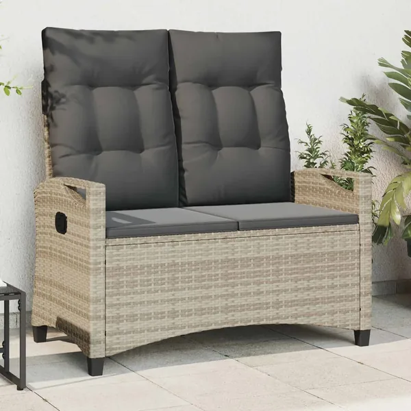 Banc de jardin avec oreiller 105 x 60 x 112 cm acier