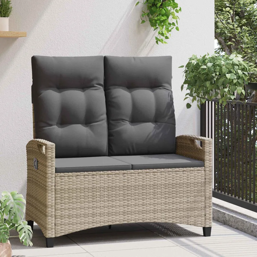 Banc de jardin avec oreiller 105 x 60 x 112 cm acier - 3
