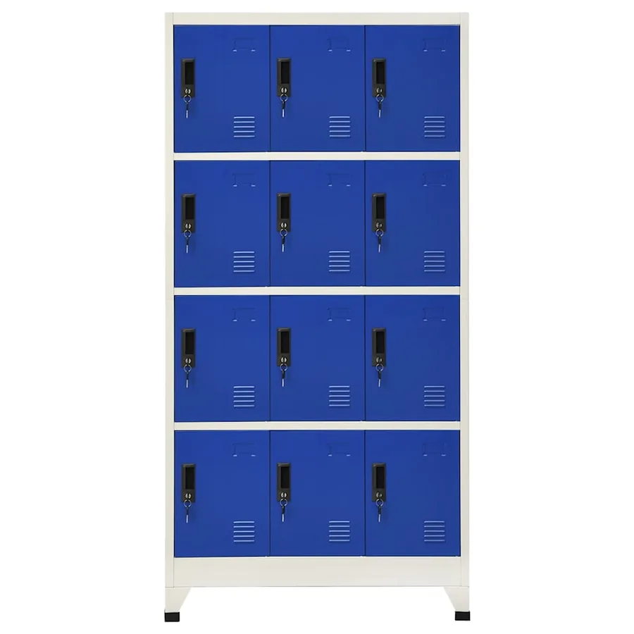 Armoire à casiers Gris et bleu 90x45x180 cm Acier - 2