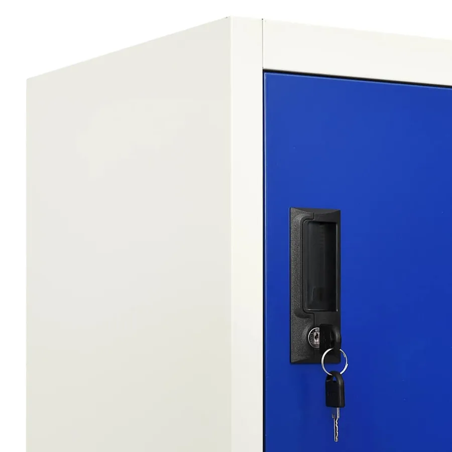 Armoire à casiers Gris et bleu 90x45x180 cm Acier - 7
