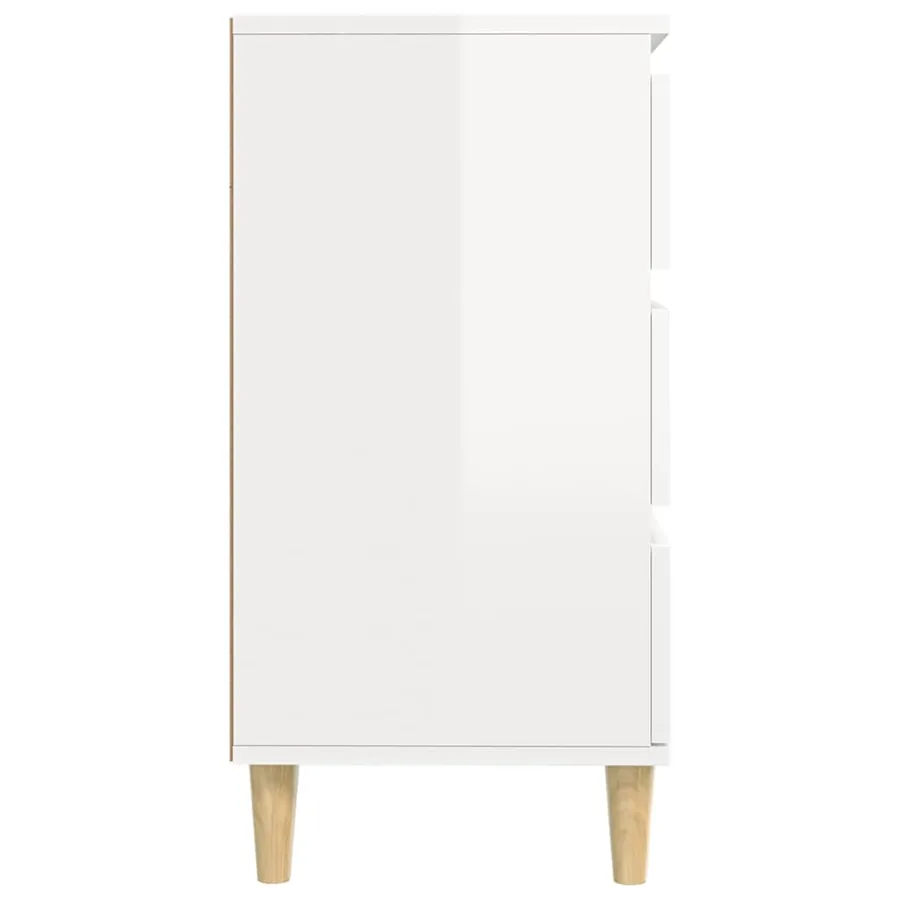 Buffet Blanc brillant 60x35x70 cm Bois d'ingénierie - 8