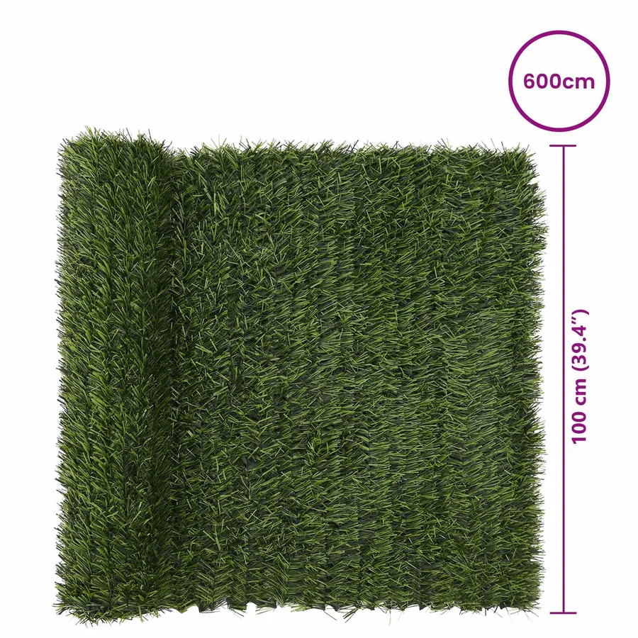 Clôture Artificielle Vert clair 1 x 6 m PVC et Acier - 6