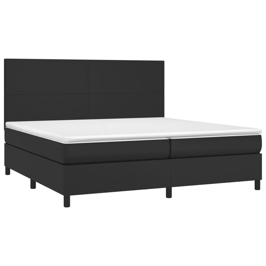 Sommier à lattes de lit avec matelas et LED Noir 200x200 cm - 3