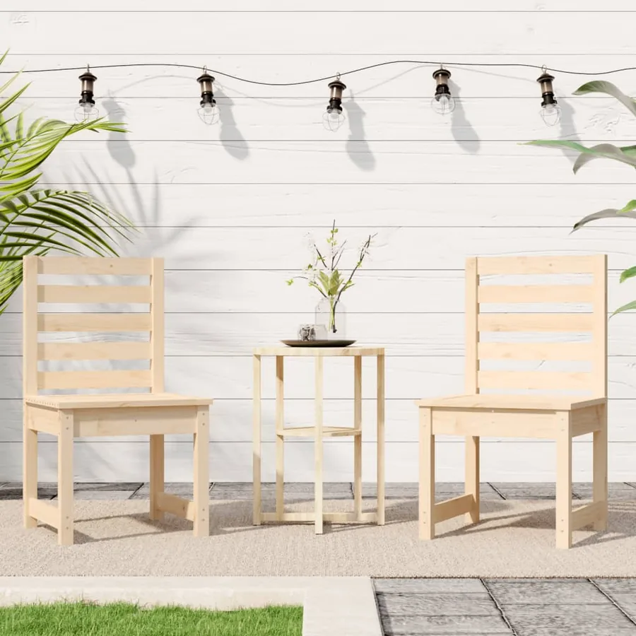 Chaises de jardin lot de 2 50x48x91,5 cm bois massif de pin - 3
