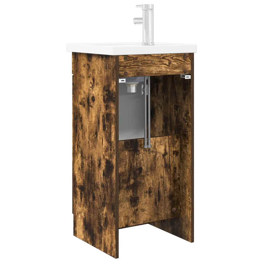 Meuble de salle de bain avec évier Chêne fumé 42 x 40 x 84,5 cm - 6