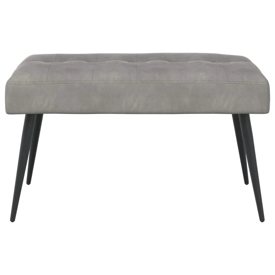 Banc avec capitonnage bouton Gris clair 80 x 40 x 46 cm Velours - 5
