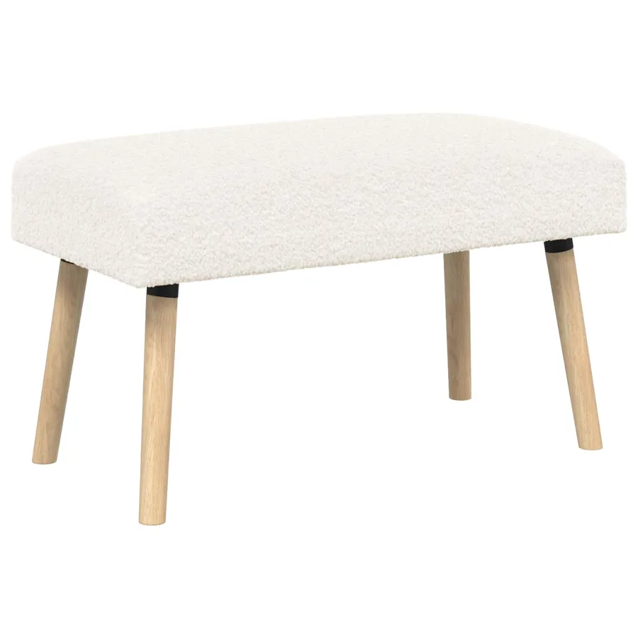 banc Uni Crème 80 x 40 x 46 cm Bouclé - 2