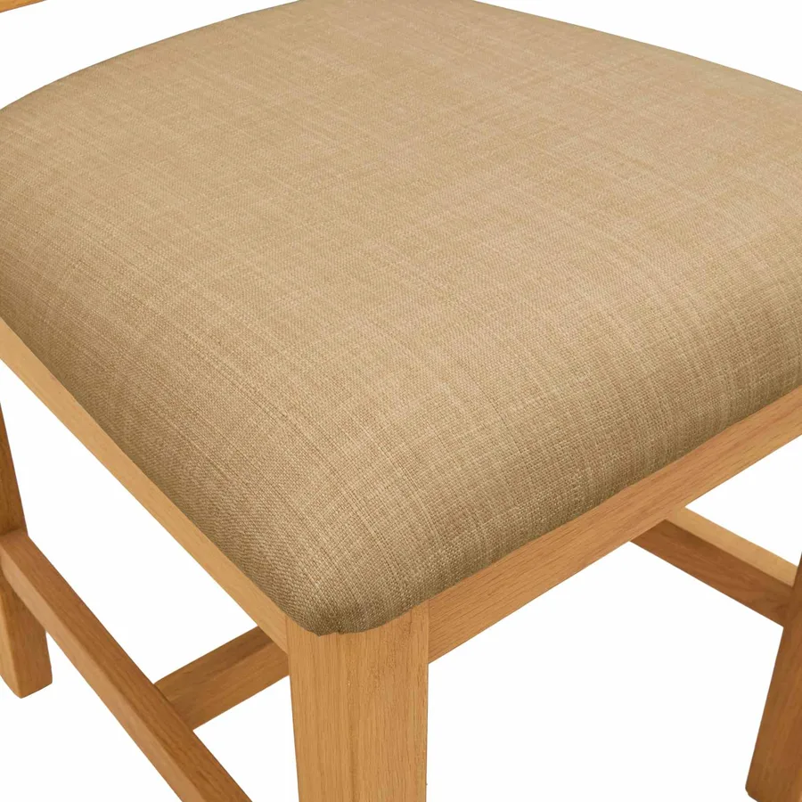 Chaise de salle à manger VENLO 2 pcs Bois de chêne massif Beige - 6