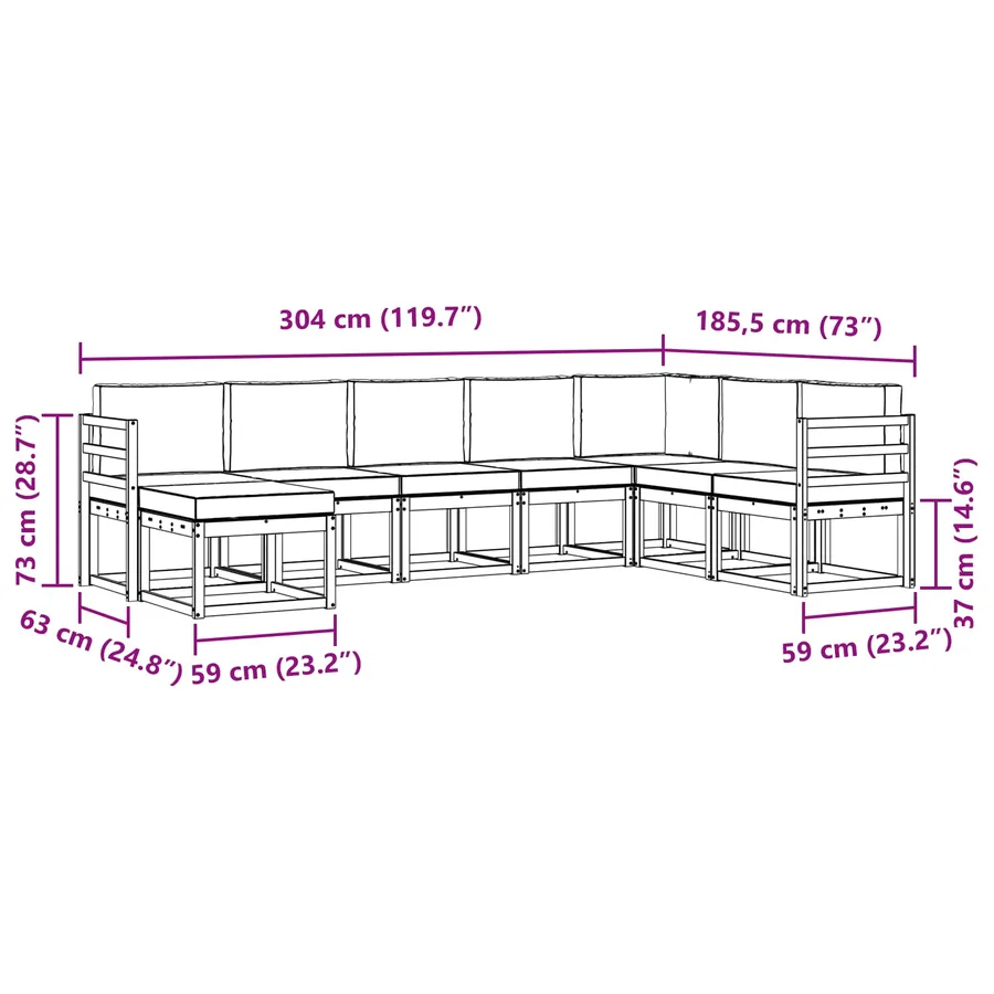 Ensemble de canapés d'extérieur 8 pcs Blanc et crème - 7