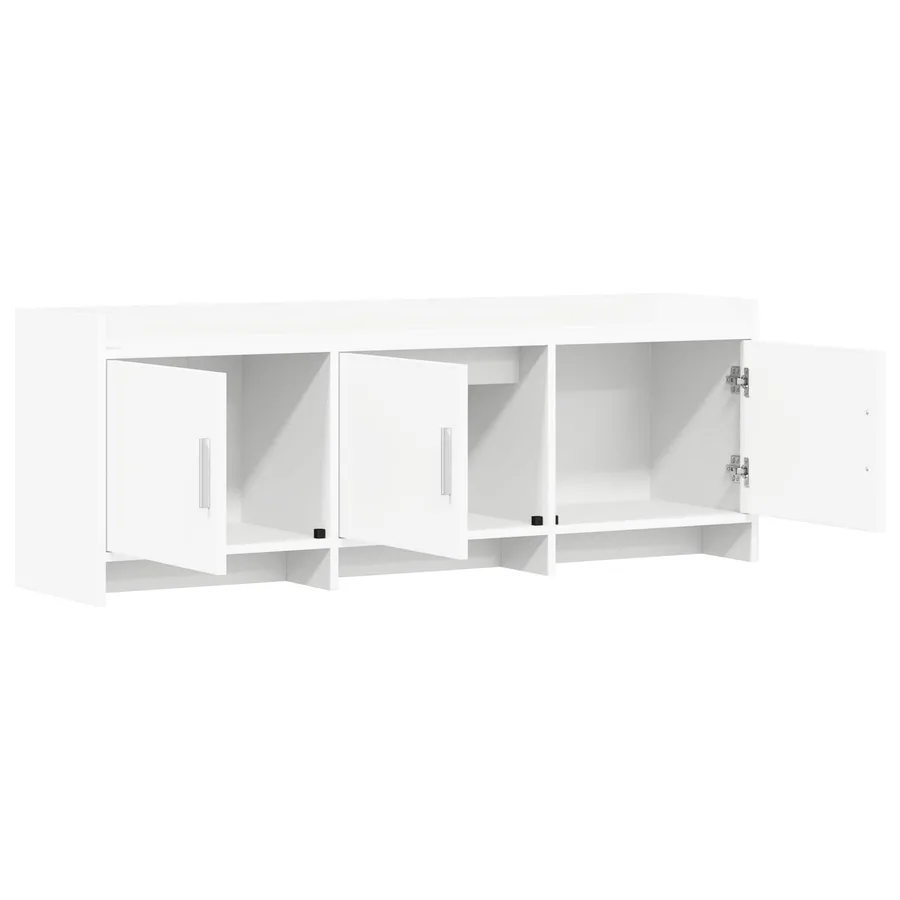 Meuble TV 130 x 33 x 47 cm Blanc Bois d'ingénierie - 4