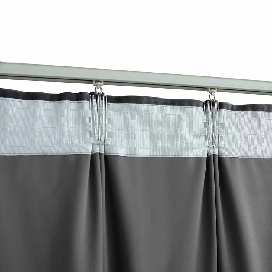 Rideaux occultants et crochet 2pcs Velours Anthracite 140x225cm - 4
