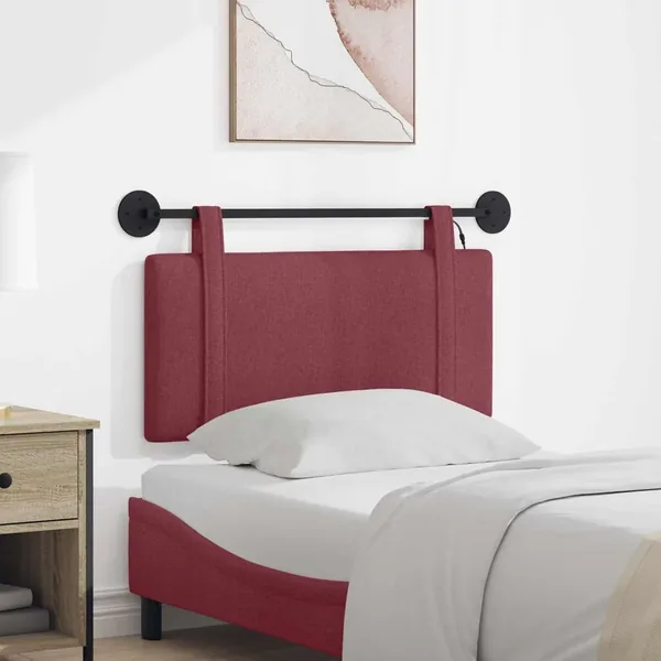 Tête de lit suspendue Avec lumière LED Bordeaux Tissu